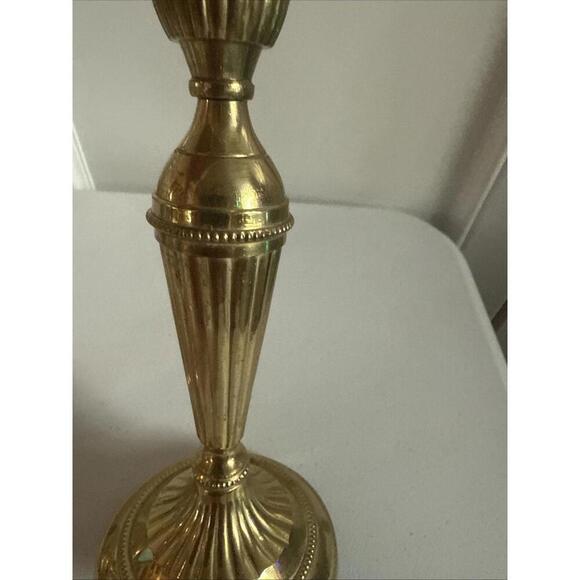 Vintage brass candlesticks set of two, 7.5 inches - Picture 9 of 15